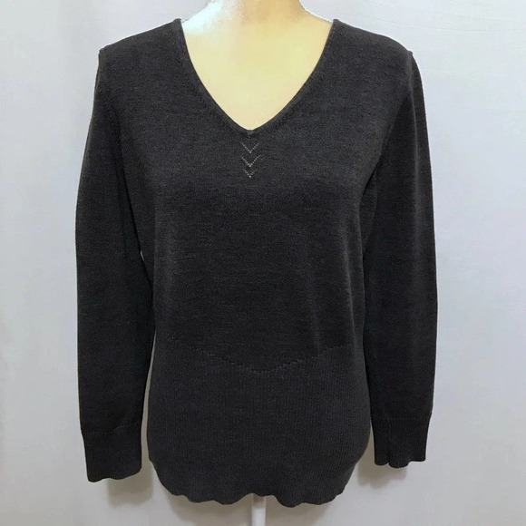 Van Heusen Lightweight V-Neck Sweater Women L - Picture 2 of 11